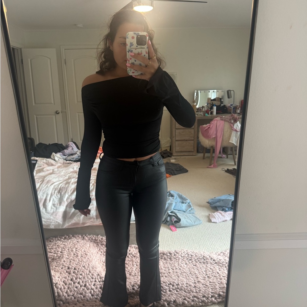 Black faux Leather Pants